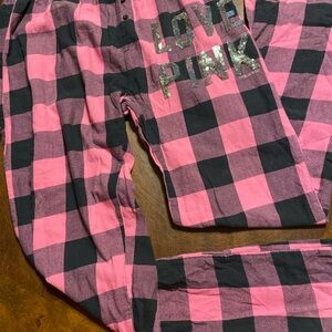 PINK Victoria's Secret Pink and Black Checkered Joggers